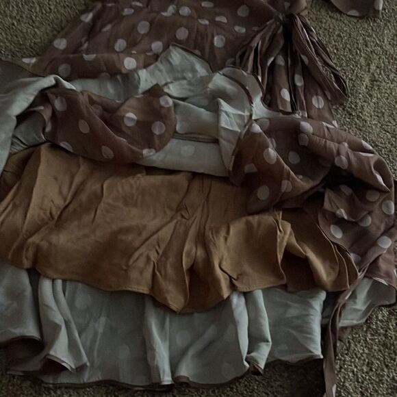 Mustard Seed brown romper with white polka dots - Picture 4 of 4